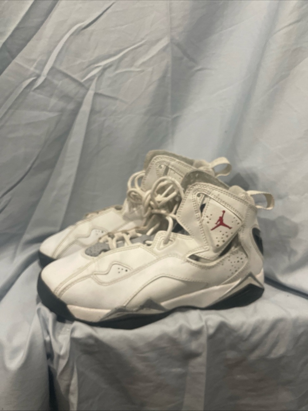 Jordan Kids White High-Top Sneakers with Red Jumpman